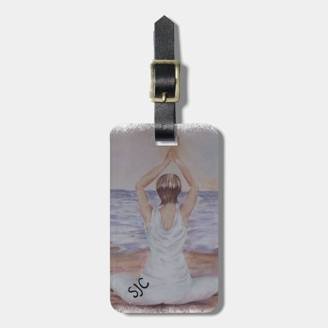 YOGA POSE PERSONALIZED LUGGAGE TAG (Front Vertical)