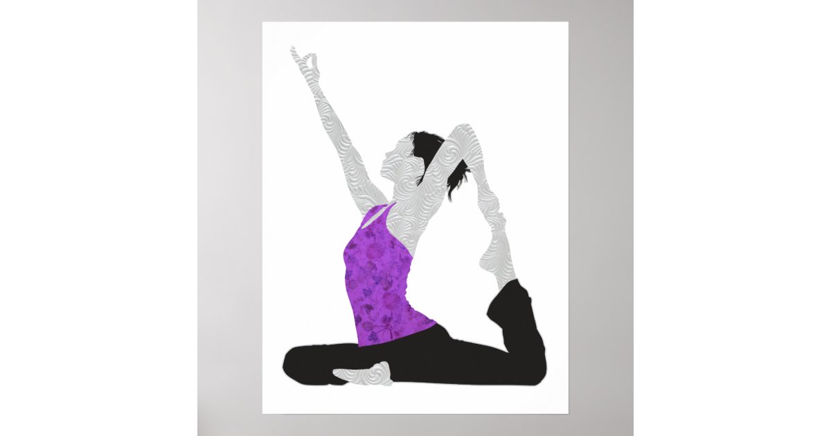 Yoga Print Tryptic Yoga Art Posters and Prints Woman Yoga Asanas