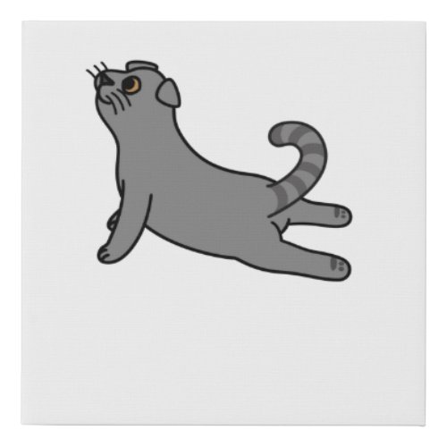 Yoga Pose Scottish Fold Cat Faux Canvas Print