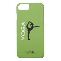 Yoga Pose Silhouette on Green Personalized