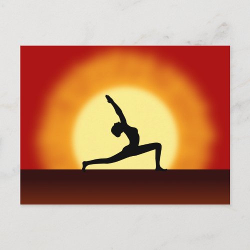 Yoga Pose Silhouette Sunrise Post Cards