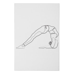 Funny Yoga Art Print With Woman In Yoga Pose Pouring A Bottle Of