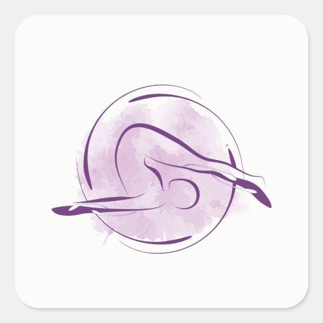 Yoga pose square sticker (Front)