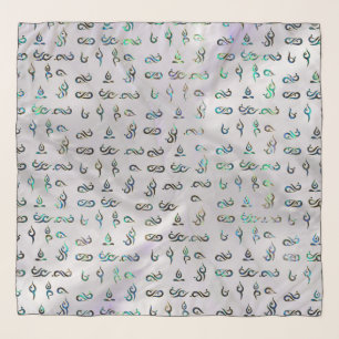 Yoga Pose Symbol Golden Purple Abalone pattern Scarf