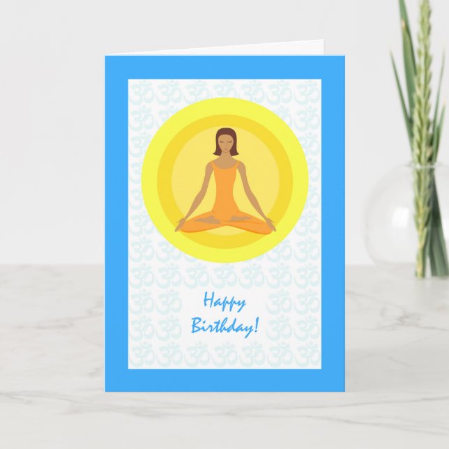 Yoga Pose, Take Time to Breathe, Birthday Card (Front)