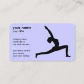 Yoga Pose White Silhouette Business Cards (Front)