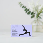 Yoga Pose White Silhouette Business Cards (Standing Front)