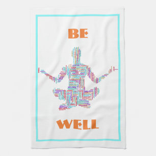 Yoga Pose Word Cloud Personalized Kitchen Towel
