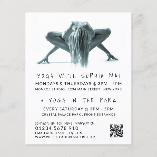 Yoga Pose, Yoga Class Advertising Flyer (Front)