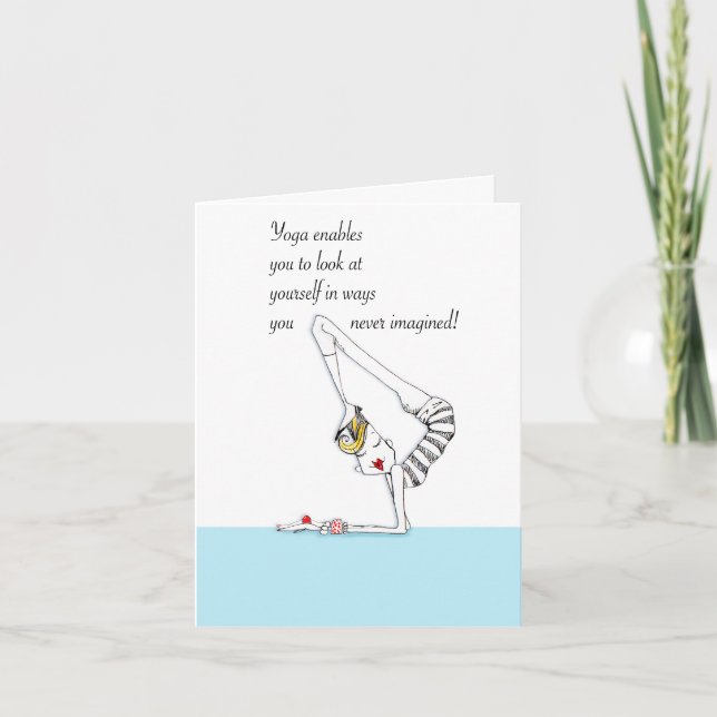 Yoga Pose Yoga humor card suitable for framing (Front)