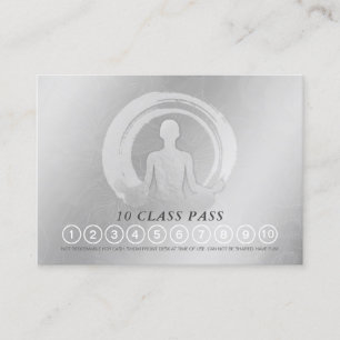 YOGA Pose ZEN Sign Class Pass Loyalty Appointment Card