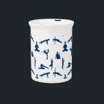 Yoga Poses Beverage Pitcher<br><div class="desc">Images of yoga asanas. Custom pitchers for people that love yoga.
Gift idea.</div>