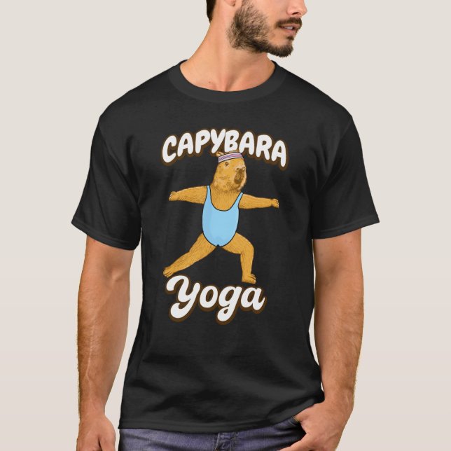 Yoga poses Capybara Gymnastic leotard Sport Workou T-Shirt (Front)