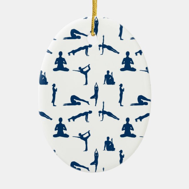 Yoga Poses Ceramic Ornament (Front)