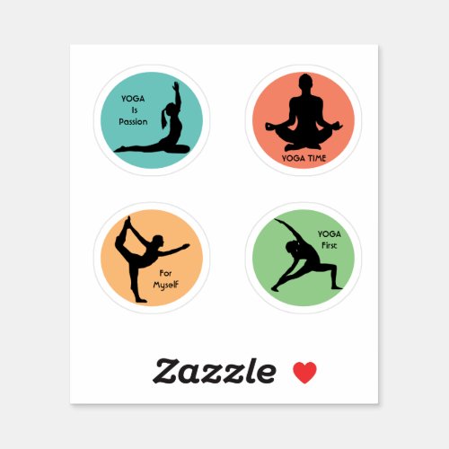 Yoga Poses Custom_Cut Vinyl Sticker