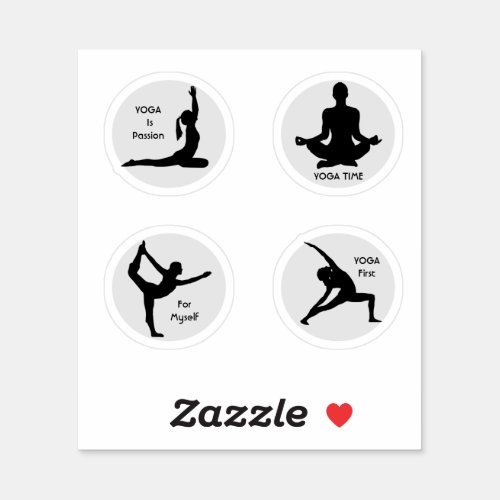 Yoga Poses Custom_Cut Vinyl Sticker