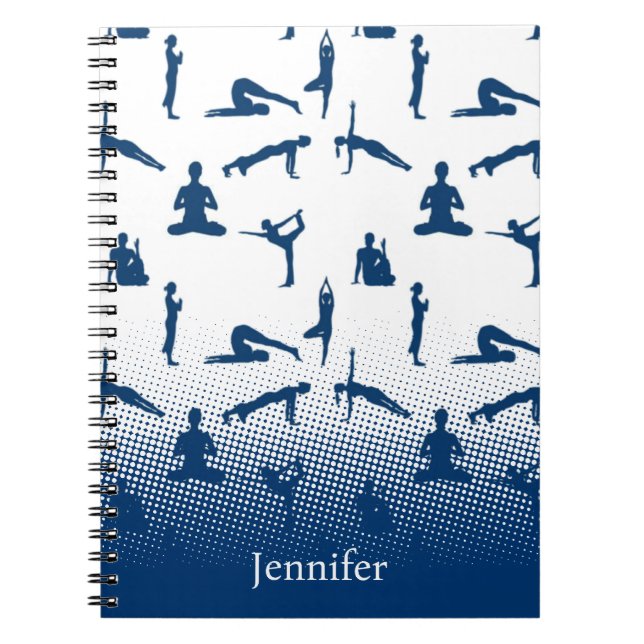 Yoga Poses Custom Name Notebook (Front)