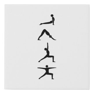 Yoga Poses Faux Canvas Print