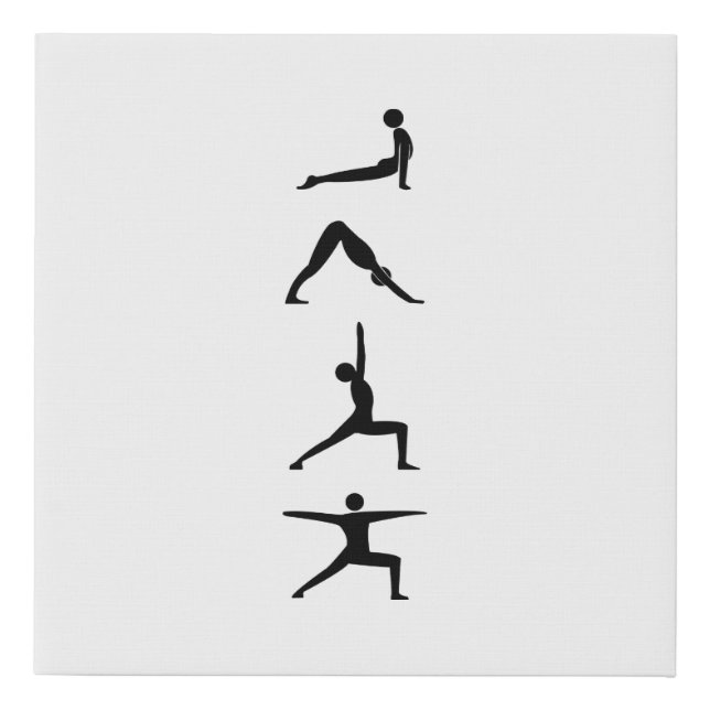Yoga Poses Faux Canvas Print (Front)