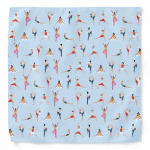 Yoga Poses Fun & Cute Blue Bandana