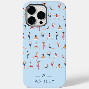 Yoga Poses Fun & Cute Blue Personalized  Case-Mate iPhone 14 Pro Max Case