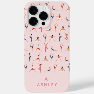Yoga Poses Fun & Cute Pink Personalized  Case-Mate iPhone 14 Pro Max Case