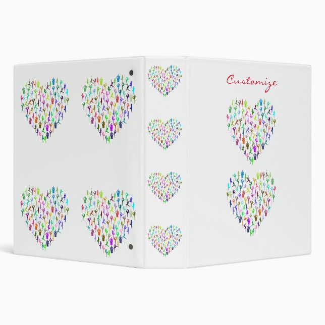 Yoga Poses Heart Thunder_Cove 3 Ring Binder (Background)