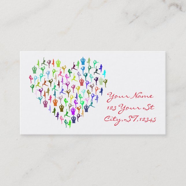Yoga Poses Heart Thunder_Cove Business Card (Front)