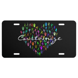 Yoga Poses Heart Thunder_Cove License Plate