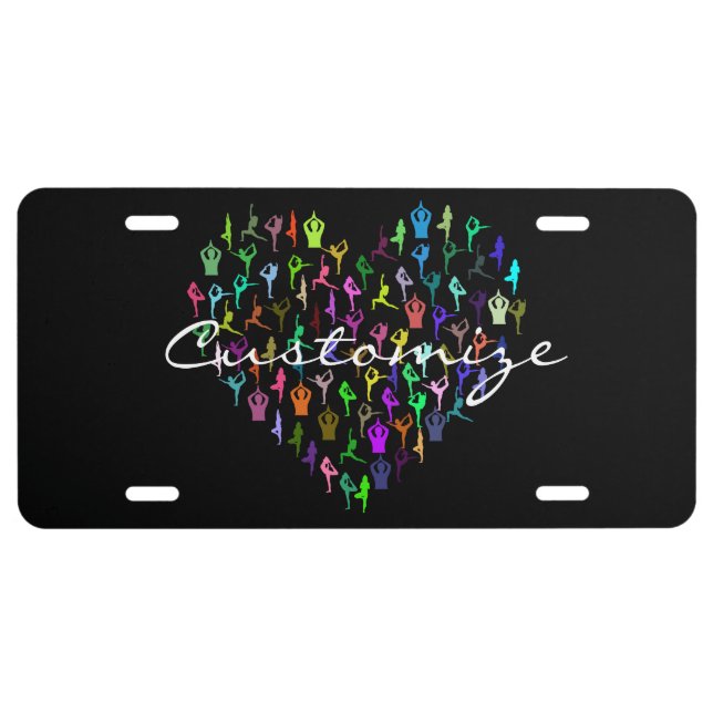 Yoga Poses Heart Thunder_Cove License Plate (Front)