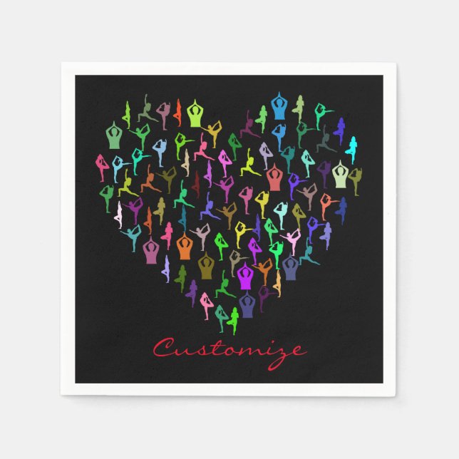 Yoga Poses Heart Thunder_Cove Napkins (Front)