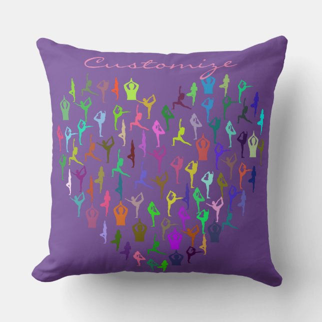 Yoga Poses Heart Thunder_Cove Throw Pillow (Front)