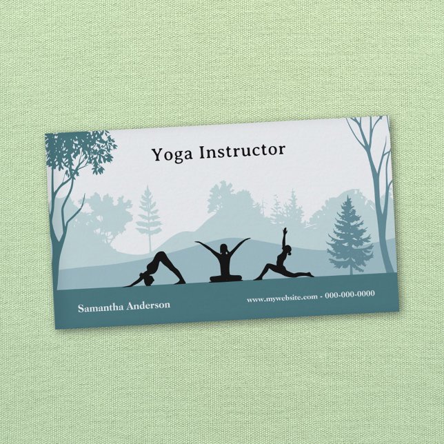 Yoga Poses & Landscape - Yoga Instructor Business Card (Yoga Poses & Landscape - Yoga Instructor Business Card)
