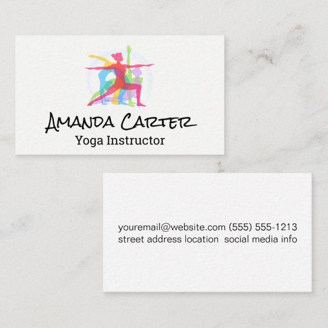 Yoga Poses Layered Business Card (Front/Back)