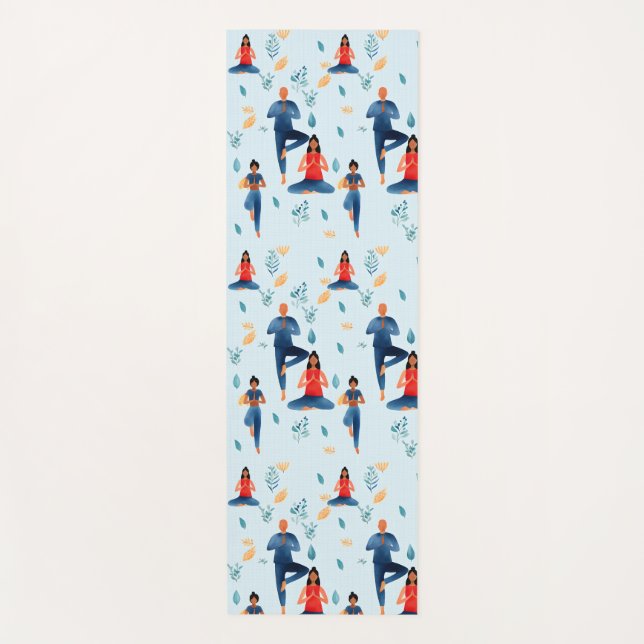 Yoga Poses, Meditation, New Age Art  Mat (Front)