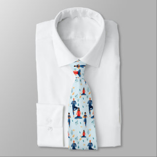 Yoga Poses, Meditation, New Age Art  Neck Tie