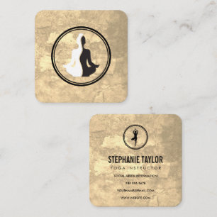Yoga Poses   Meditation Square Business Card