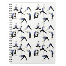 Yoga Poses Notebook in Blue - for clear thoughts &