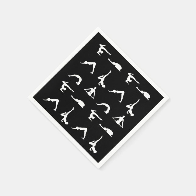 Yoga poses paper napkins (Corner)