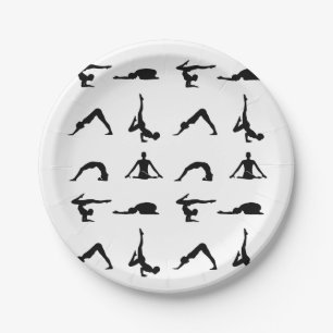 Yoga poses paper plates