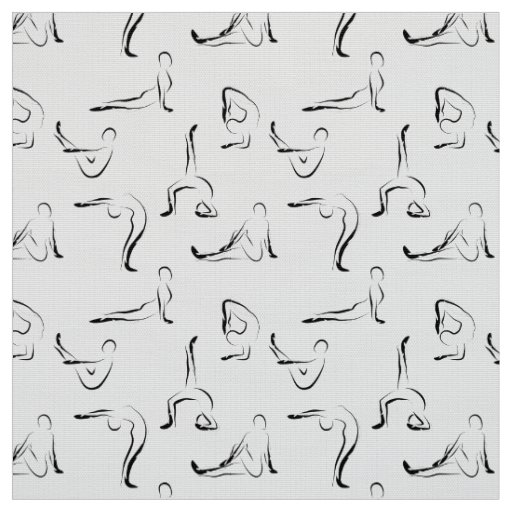 Yoga poses pattern fabric