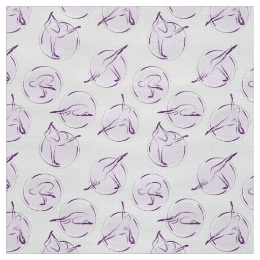 Yoga poses pattern fabric