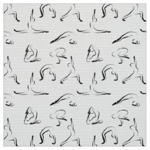 Yoga poses pattern fabric