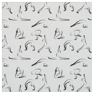Yoga poses pattern fabric