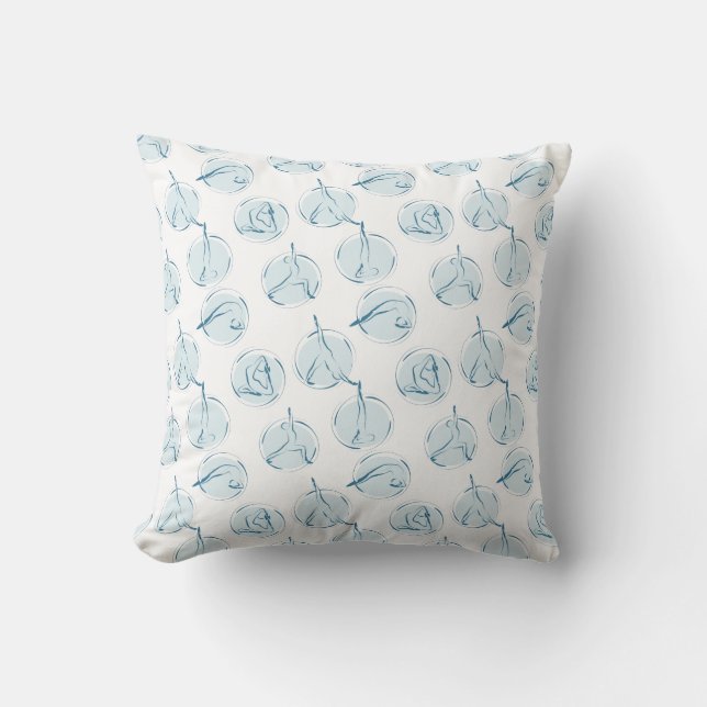 Yoga poses pattern throw pillow (Front)