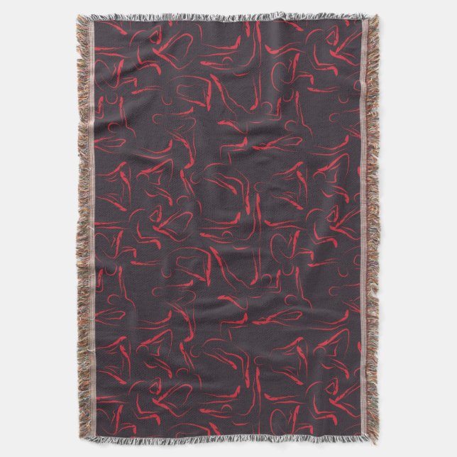 Yoga poses pattern | Yoga seamless pattern 12 Throw Blanket (Front Vertical)