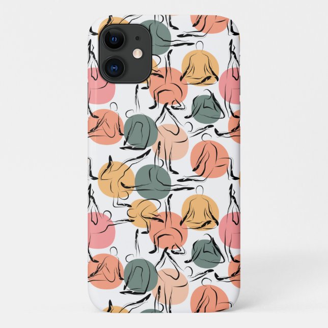 Yoga poses pattern | Yoga seamless pattern 13 Case-Mate iPhone Case (Back)