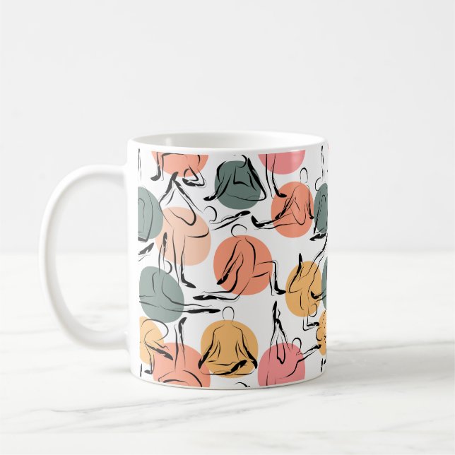 Yoga poses pattern | Yoga seamless pattern 13 Coffee Mug (Left)