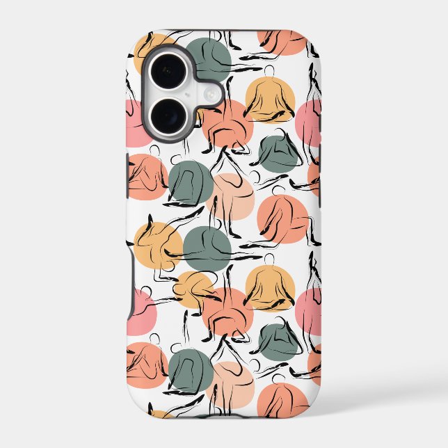 Yoga poses pattern | Yoga seamless pattern 13 Iphone Case (Back)