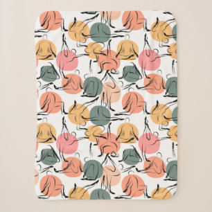 Yoga poses pattern   Yoga seamless pattern 13 Sherpa Blanket